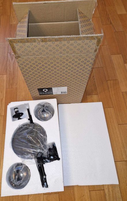 Lampadar ajustabil Art Deco – QAZQA,negru, 153 cm, 2 becuri E14