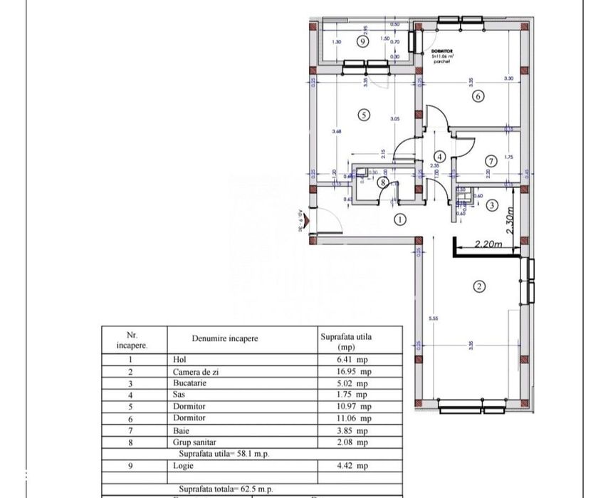Apartament 3 camere+dressing, cu balcon si parcare, Floresti, zona Tin