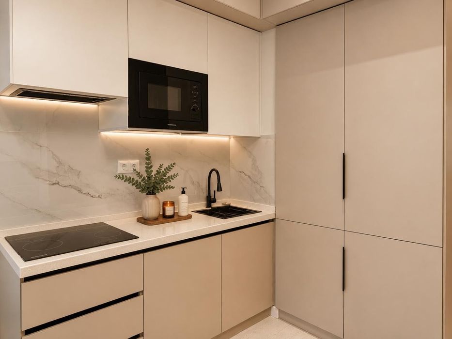 Luxury Beige Studio | Modera Tower View Посуточно