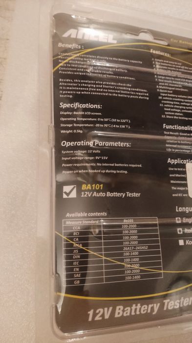 Tester baterii acumulatori