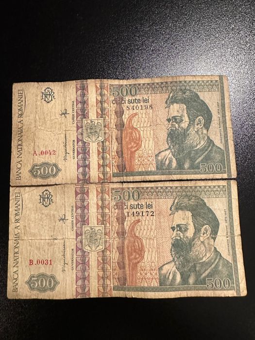 Vând bancnote de 500 lei din 1992