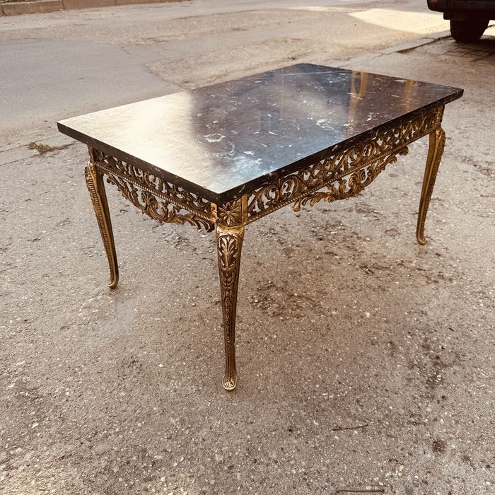 Антична холна маса барок / Луи XV стил с мраморен плот