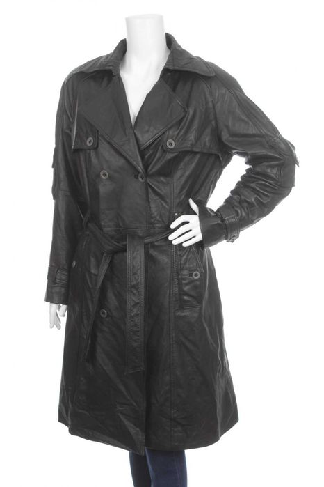 Дамско кожено манто Julia S Roma - черно, естествена кожа