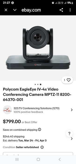 Sistem audio-video conferinta Polycom.
