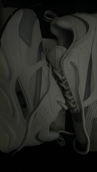 Dior b22 reflective silver mesh