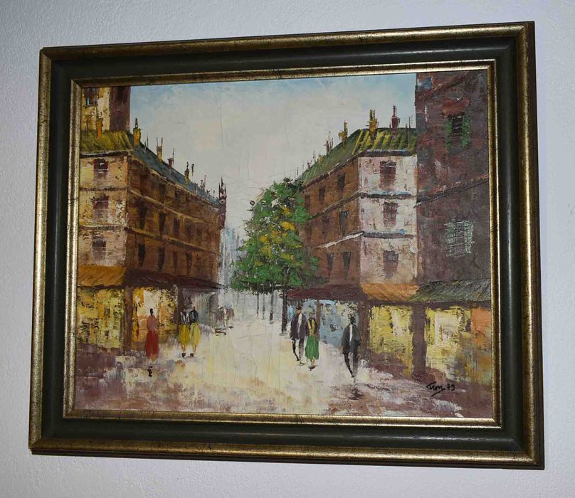 Стара авторска картина масло върху платно 1979 г.