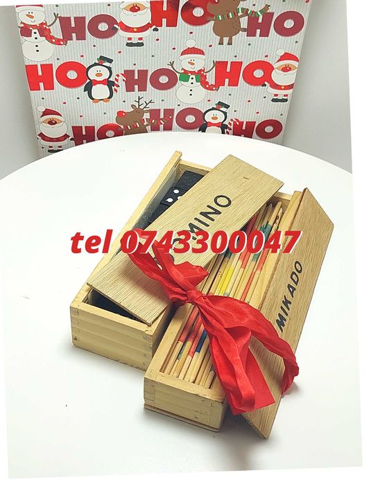 Pachet Cadou Gift  Joc Marocoo mikadoSi Domino  Transport Gratu