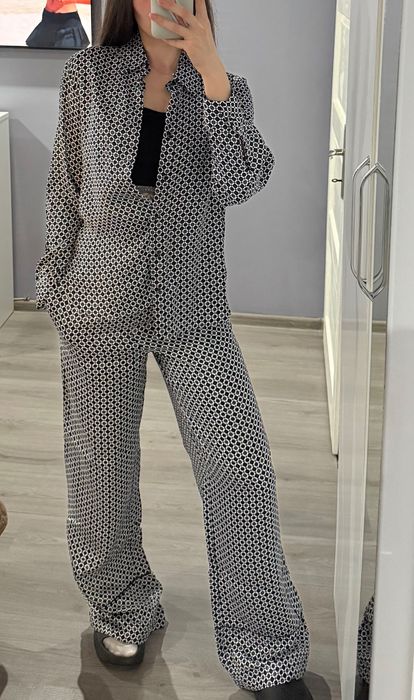 Zara сатенен сет риза и панталон