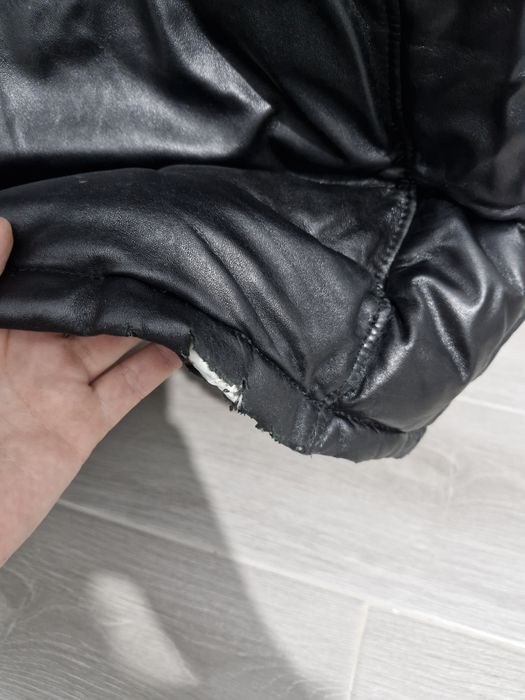 Пуховик кожанный