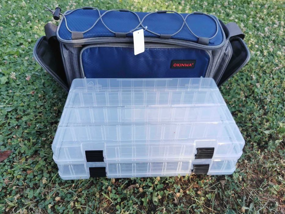 Луксозна спининг чанта с включени 2 голями кутии Okinwa 05824
