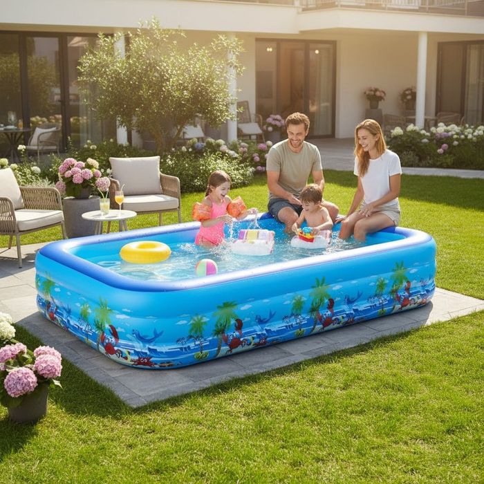 Piscina gonflabila XXL din PVC rezistent, 300x172x54 cm.
