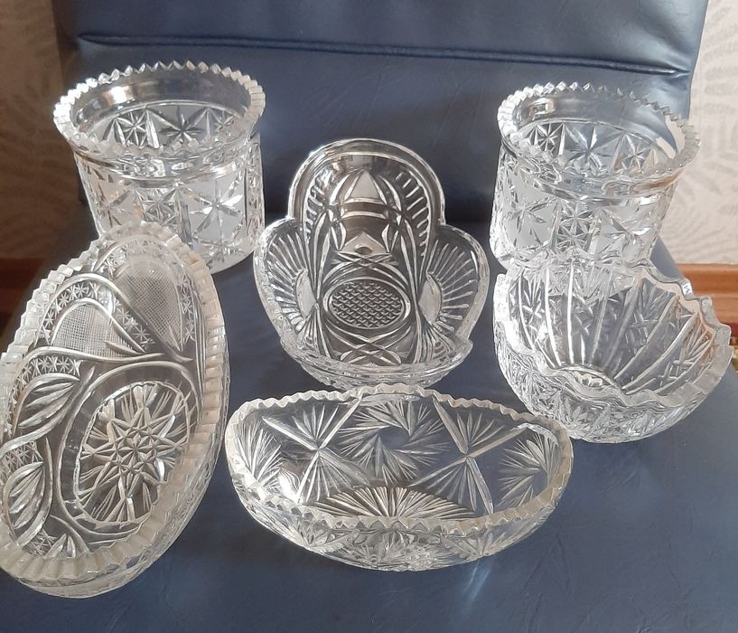 Хрустальные салатницы, фужеры