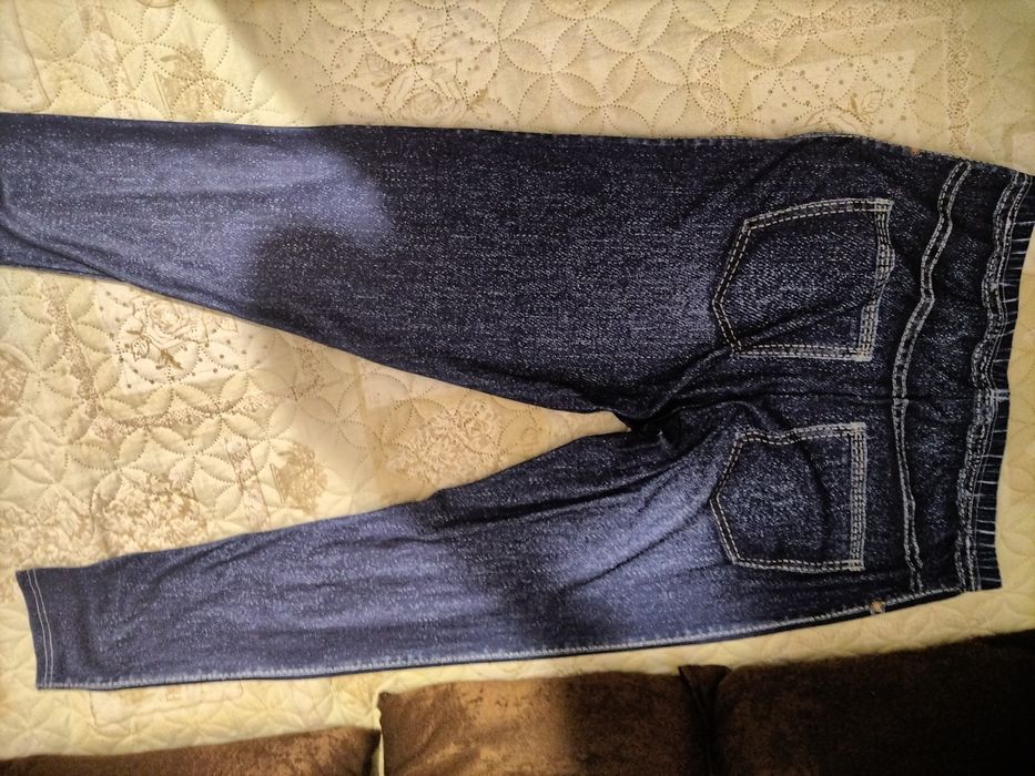 Дамски клин с принт дънки