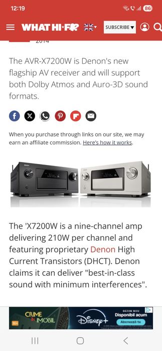 Denon AVR X7200W Top Flagship Receiver Dolby Atmos Bluetooth HDMI Arc ...