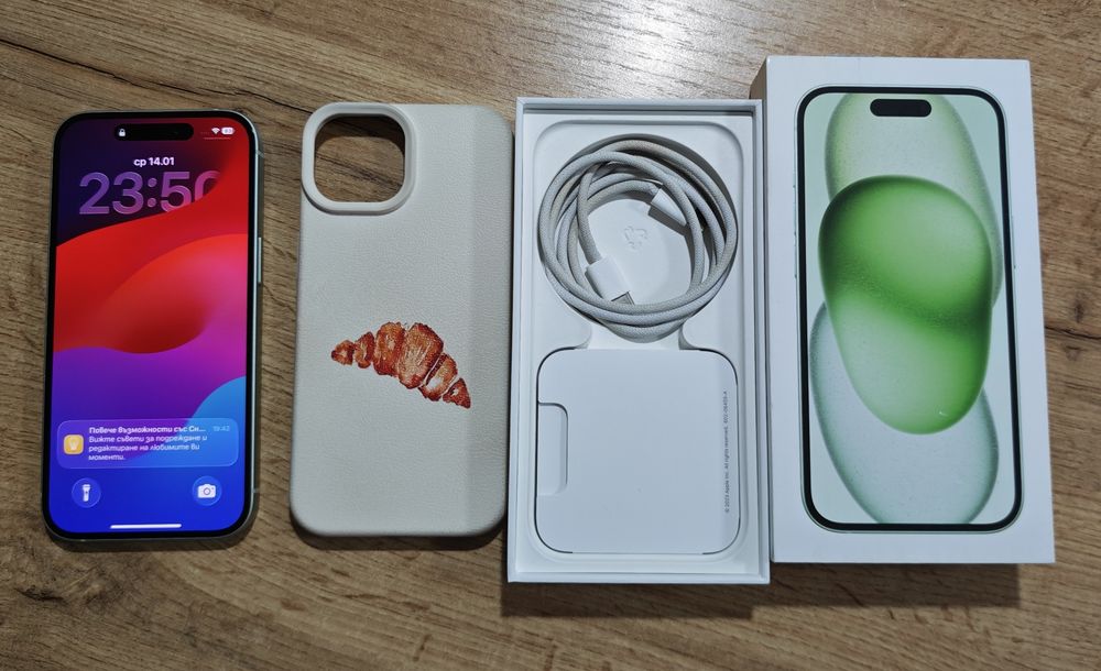 Iphone 15 green 128gb, Айфон 15 зелен 128гб.
