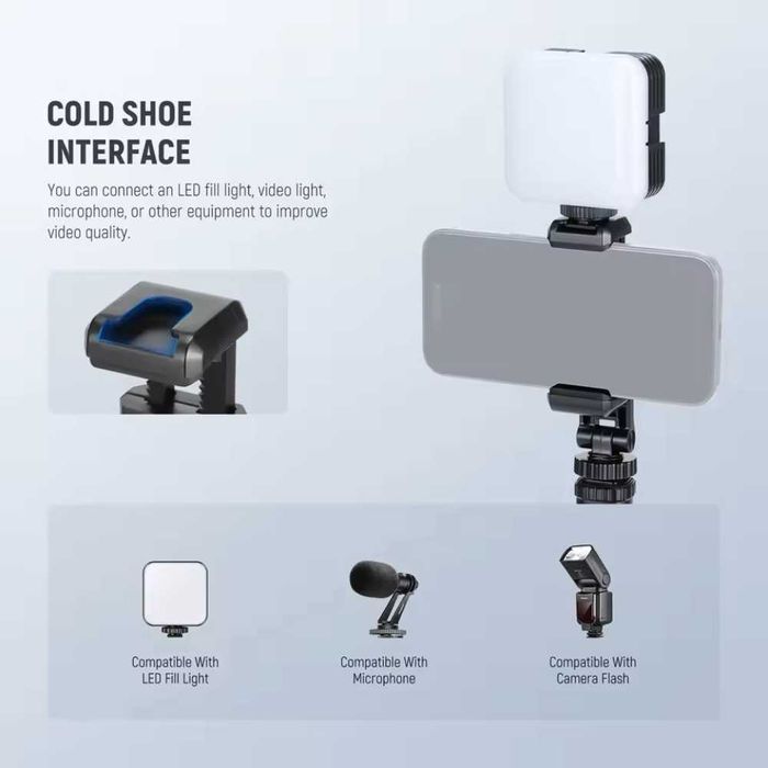 Ulanzi ST-06S 360° държач за телефон с 1/4″ резба и Cold Shoe конектор