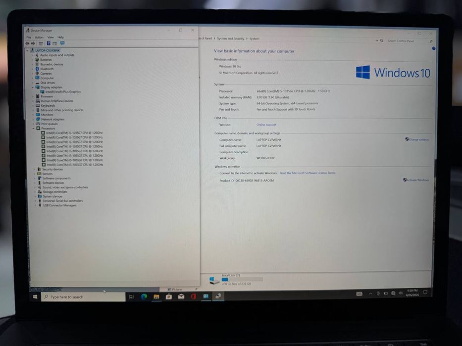 Ноутбук Microsoft Surface Intel Core i5-10 SSD 256GB ОЗу 8Gb 15 2K Tou