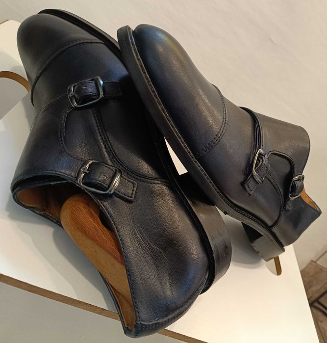 Pantofi double monk 40.5 41 de lux British Passport piele naturala