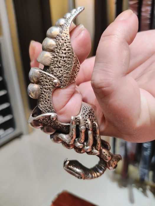 Inel 'Full Finger Armour ' argint masiv 925 , unicat