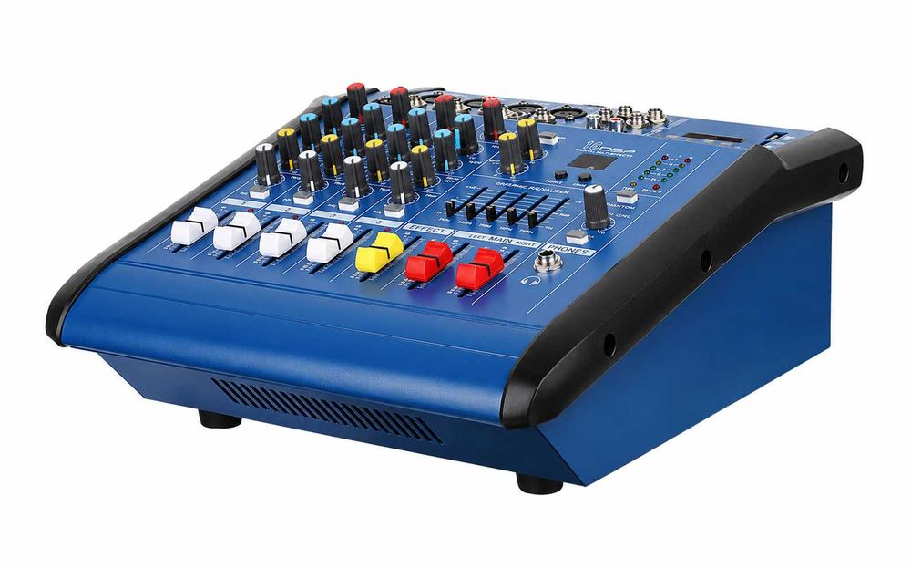 Mixer audio activ 2 X 350W 4 canale PMX402D Amplificat USB Bluetooth 16 efecte digitale DSP Egalizator
