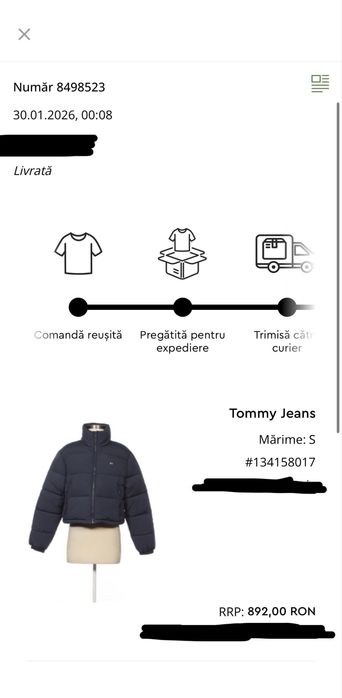 Geaca de dama puffer Tommy Hilfiger / Tommy Jeans noua cu eticheta