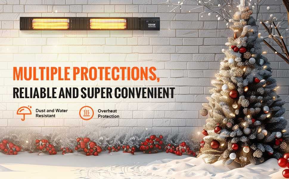 Инфрачервена двойна печка Vevor 102см 3000W Карбонов отоплител