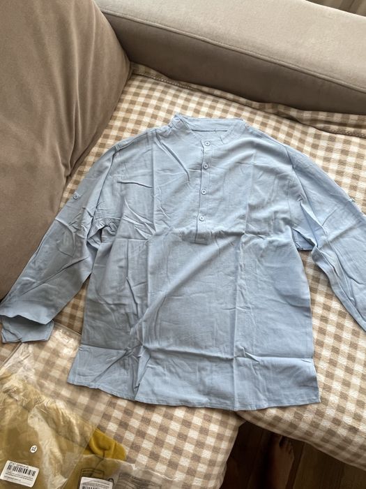 Риза за мъже с размер XL (свето син,свето зелено и бежово)