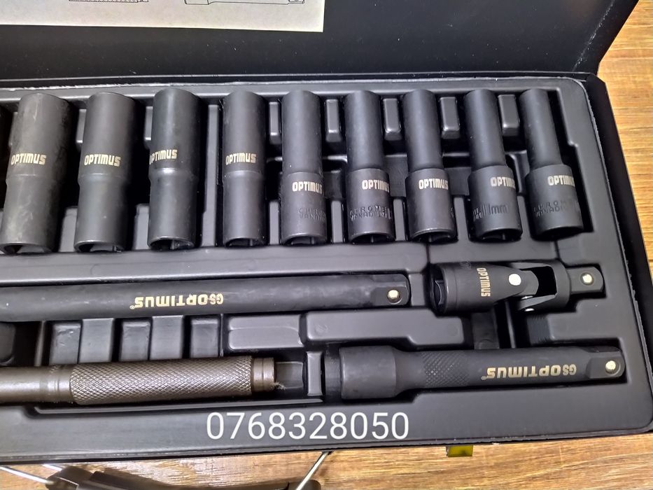 Trusa chei tubulare lungi, impact, 16 piese,  1/2 12 Laturi GS OPTIMUS