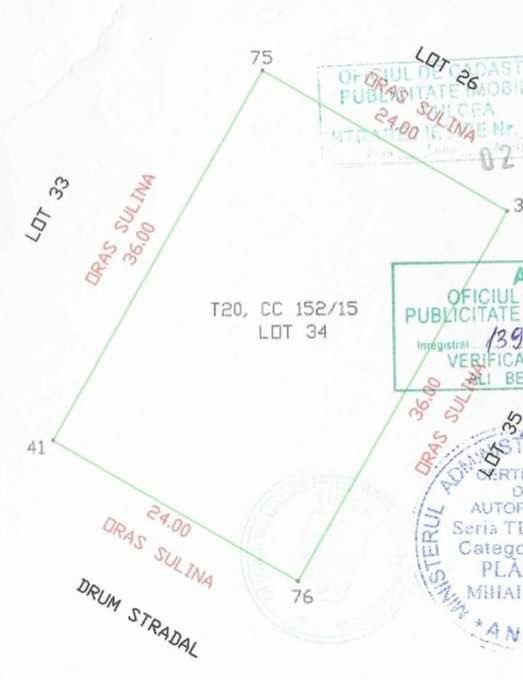 Vand teren in Sulina la 8 min de plaja, 860mp, dimensiuni ideale