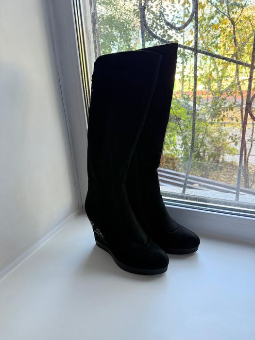 Сапоги женские замша