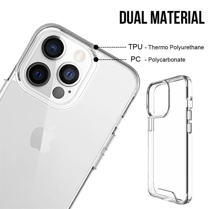 Iphone 15/16 PRO MAX PLUS Husa Plastic Case Transparenta Margine TPU