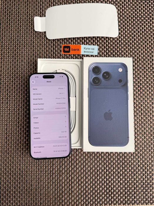 НОВ! 1Tb! iPhone 17 Pro Лизинг от 56€ /мес deep Blue ГАРАНЦИЯ 1000Gb