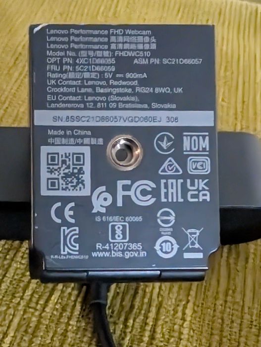 Webcam Lenovo 510, Full HD, 2.8 mp, USB-C