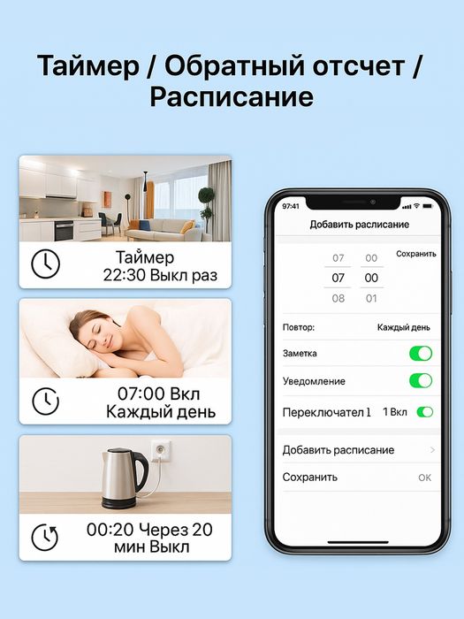 Умная розетка tuya 16A