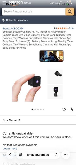 Mini camera spion 4k