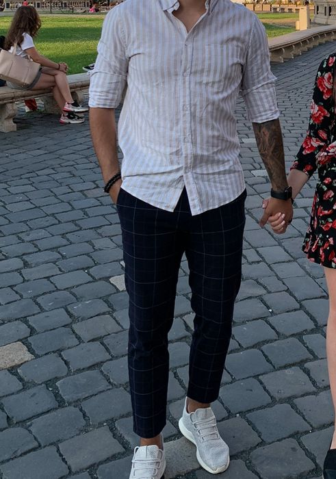 Pantaloni barbati in carouri / pantaloni costum smart casual