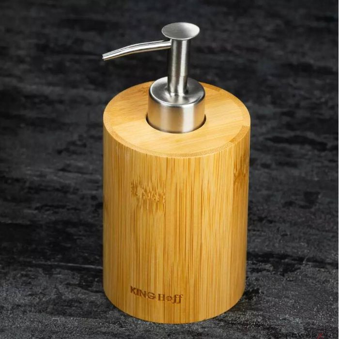 Dozator pentru sapun lichid, din bambus, KingHoff