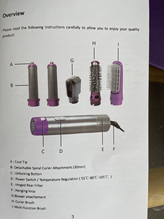 Фен, пять насадок