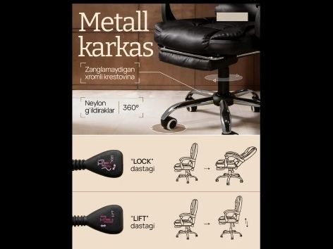 Ofis kreslo. Baseke ushin massajli kreslo.