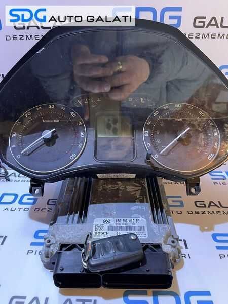 Kit Pornire ECU Calculator Motor Cip Cheie Imobilizator Skoda Octavia 2 1.9 TDI BKC 2004 - 2013 Cod 03G906016BE 0281011947