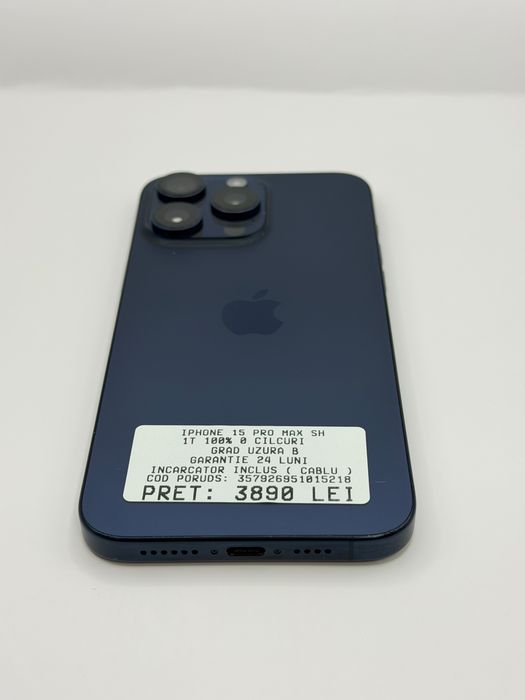 Iphone 15 Pro Max 1TB 100% Garantie Rate BuyBack - zonemag.ro