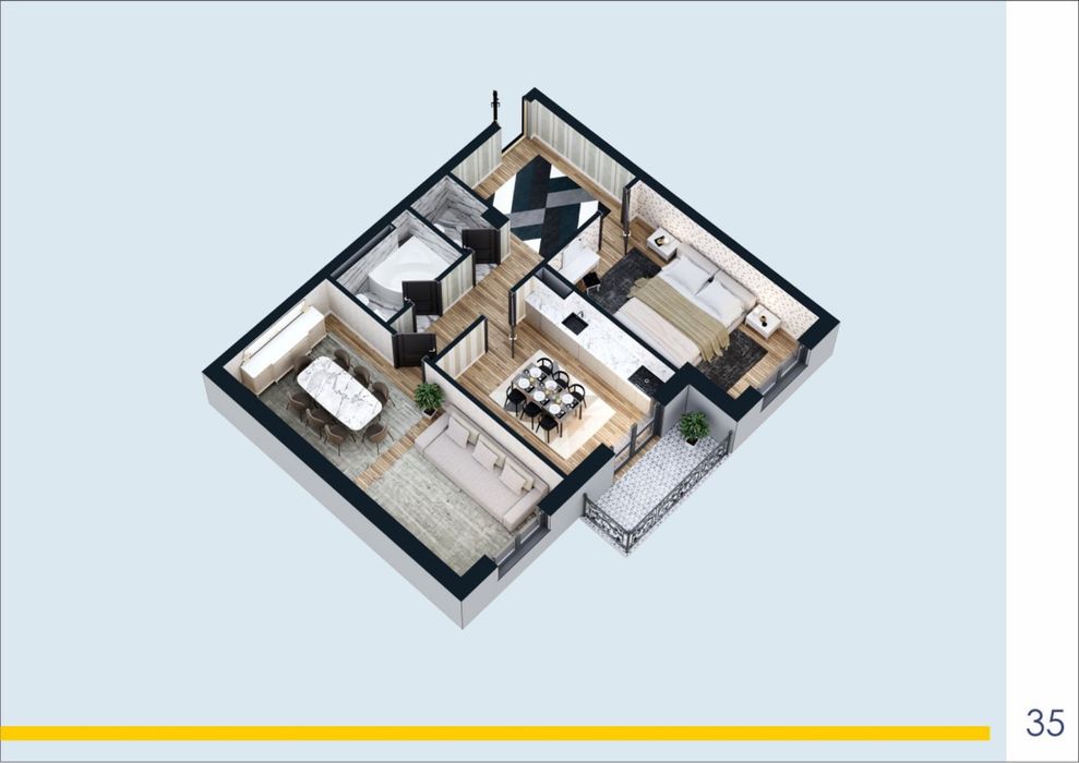 Depo rezident 6 etaj 2 xonalik karobka