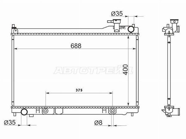 Радиатор охлаждения двигателя  Infiniti G35