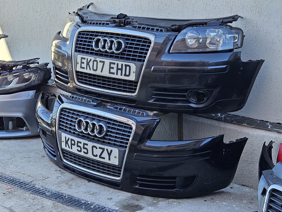 Bot Parte Fata Audi A3 8P Nonfacelift Bara Grila Fagure Far Tragar Capota Negru LC9X Argintiu Grup Radiatoare Intercooler Radiator Apa antigel ac