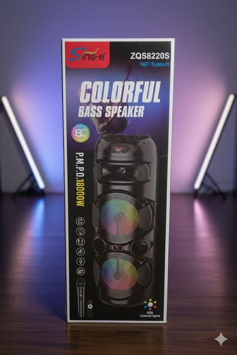 Колонка большого размера с усилитером, katta boyli kolonka, baland ov