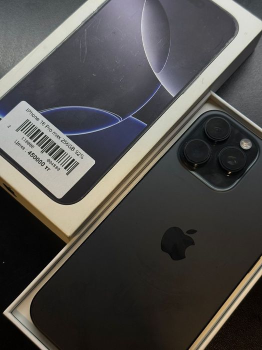 Iphone 16 pro max, 256гб, 92% акб , E sim , Kaspi 0-0-12