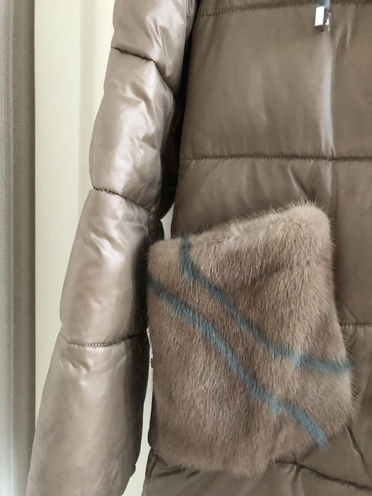 Зимний теплый пуховик для девочки, рост до 158см.