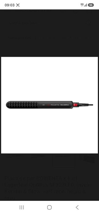 Placa de par ROWENTA x Karl Lagerfeld Optiliss SF323LF0, invelis Keratin & Glow, varf rece, negru & rosu