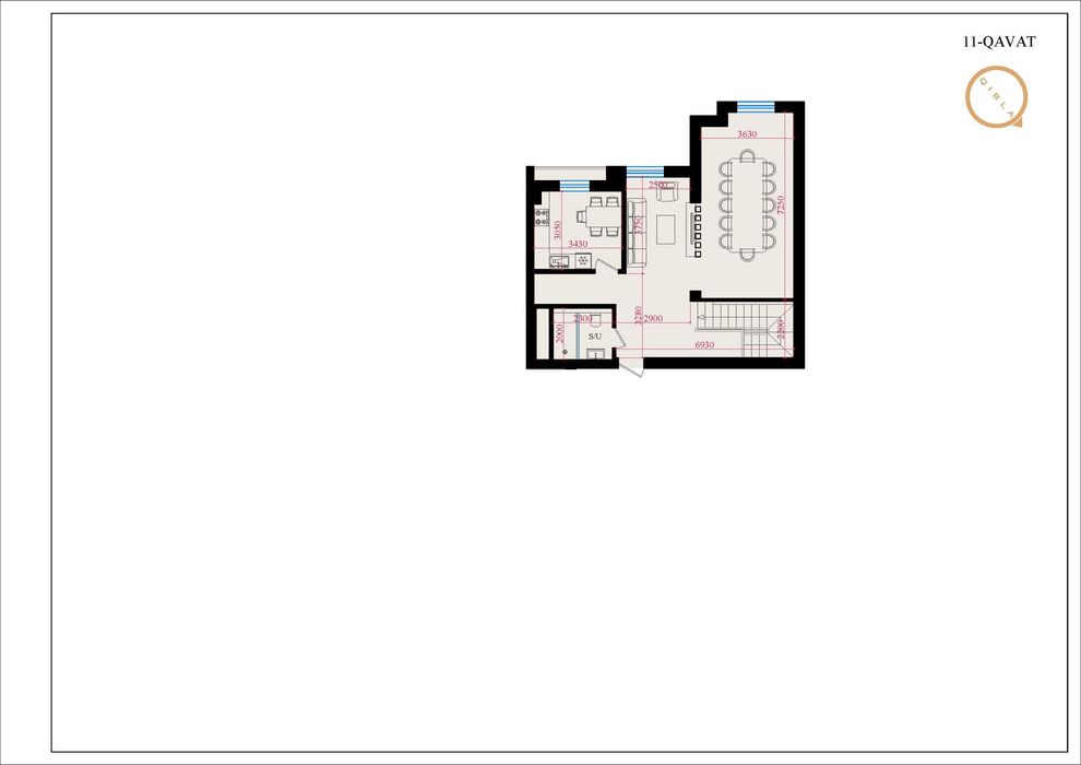 Срочно Квартира в ЖК Мухташам 153м2 двухэтажная 10-11 этаж