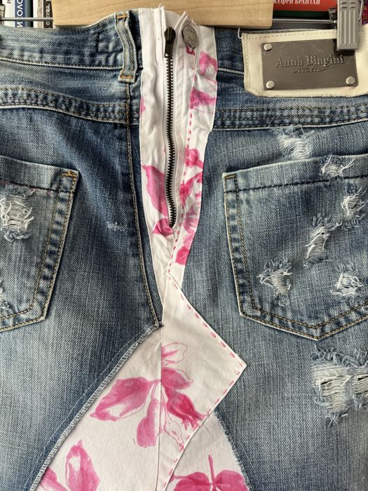 Екстравагантна дълга дънкова пола Л размер